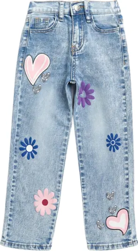GOGO STAR Kids' Heart & Flower Print Jeans | Nordstromrack