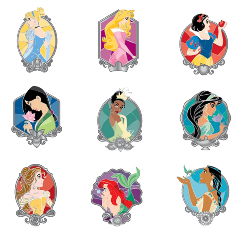 LOUNGEFLY - Pin's mystère - DISNEY - Princesses vitrail - Au Comptoir des Sorciers