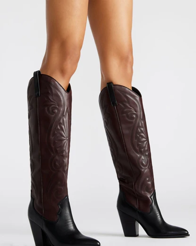 LASSO Brown/Red Leather Western Boot | Women's Boots