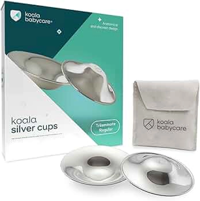 Koala Babycare Nipple cups in Silver trilaminate, nickel free for preventing and treating breast fissures during breastfeeding | Medical Device Class 1 Koala Silver Cup : Amazon.nl: Baby Products
