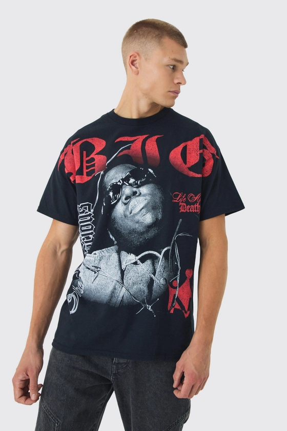 Oversized Biggie Over Seams License Print T-Shirt