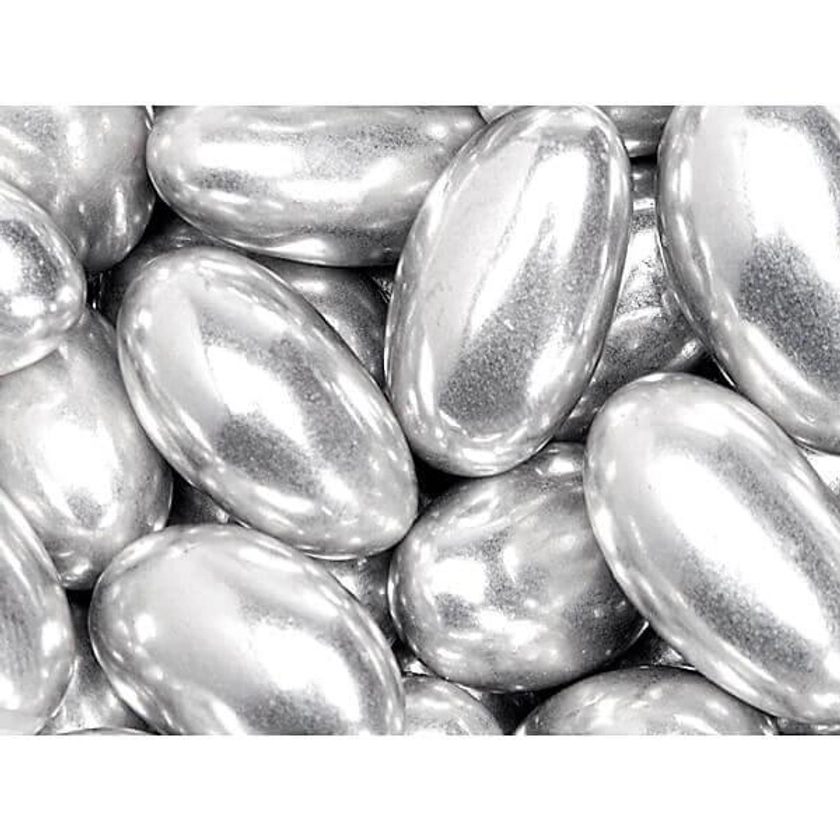 Silver Jordan Almonds: 1LB Bag