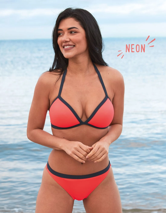 Hawaii Bikini Top by Bravissimo | Neon Coral | Triangle Bikini