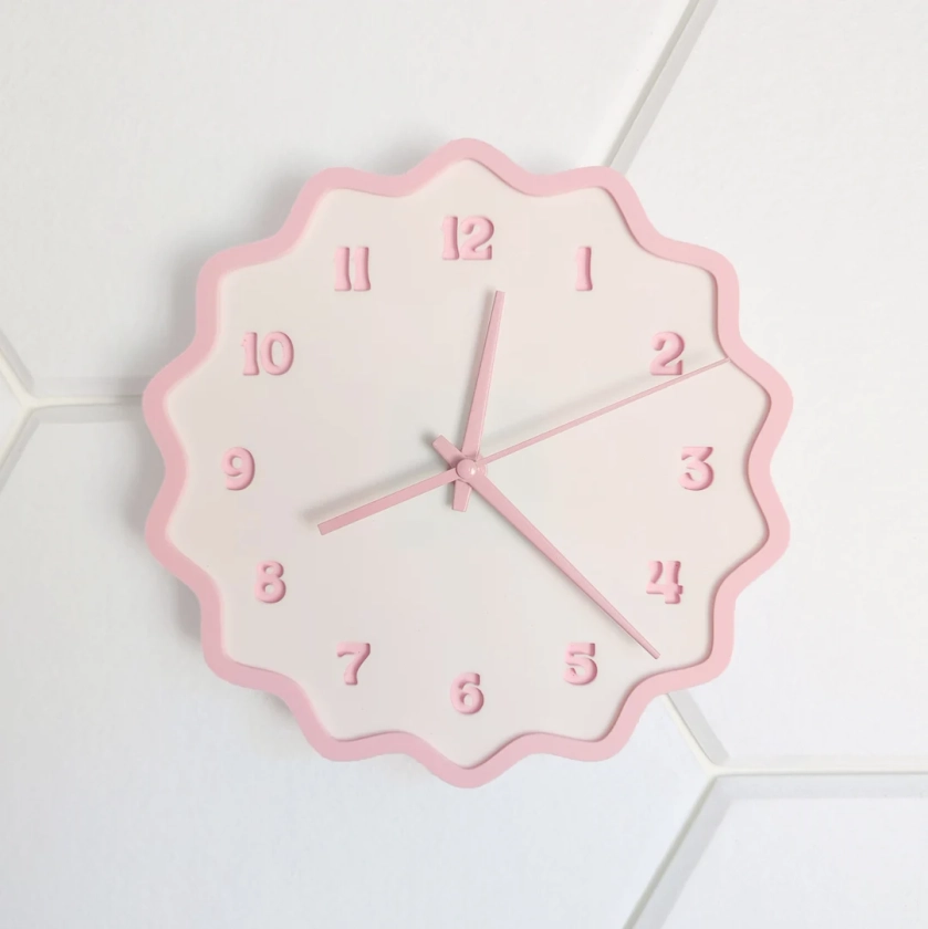 Fluted Geometric Acrylic Wall Clock With Numbers - Etsy