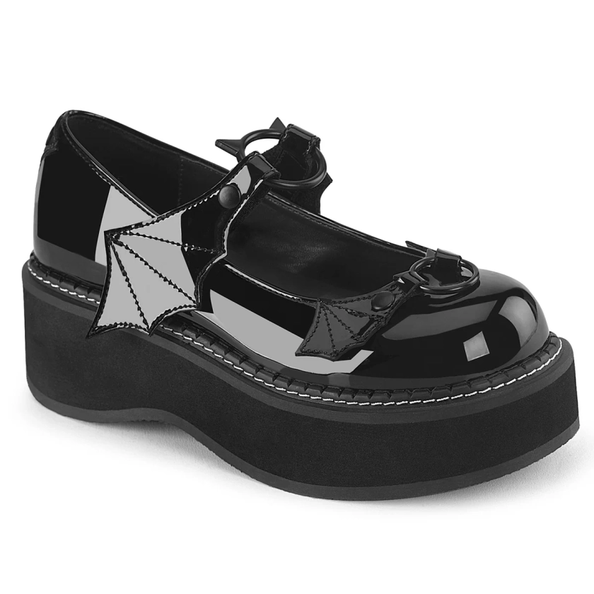 DEMONIA "Emily-23" Platforms - Black Patent