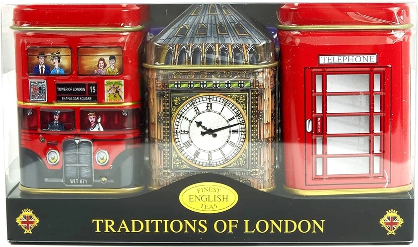 New English Teas Traditions of London Mini Tin Triple Pack Loose Tea 65 g : Amazon.co.uk: Grocery