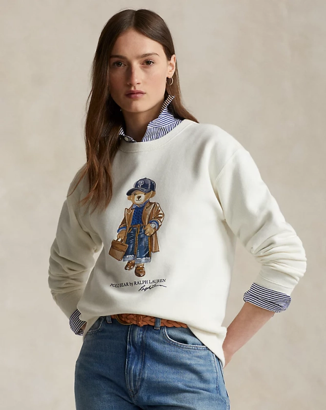 Sweat Polo Bear en coton mélangé pour femme | Ralph Lauren® FR