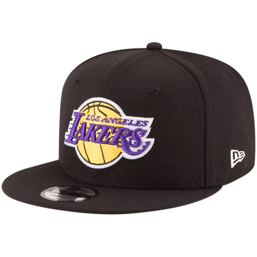 Men's Los Angeles Lakers New Era Black Official Team Color 9FIFTY Snapback Hat