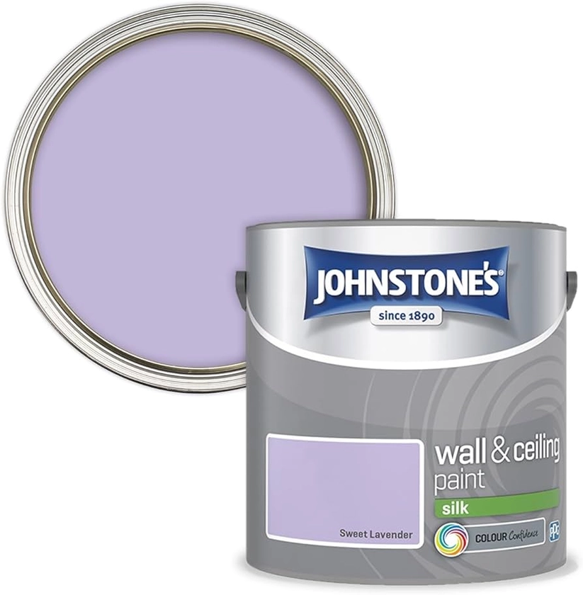 Johnstone's - Wall & Ceiling Paint - Sweet Lavendar - Silk Finish - Emulsion Paint - Fantastic Coverage - Easy to Apply - Dry in 1-2 Hours - 12m2 Coverage per Litre - 2.5L : Amazon.co.uk: DIY & Tools