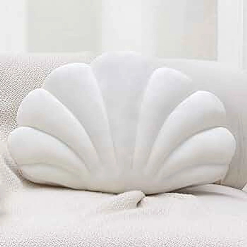 Sioloc Shell Pillows,Seashell Shaped Accent Throw Pillows,Decorative Pillow Cushion Floor Pillow for Couch Bed(Ivory,13 X 10 in)