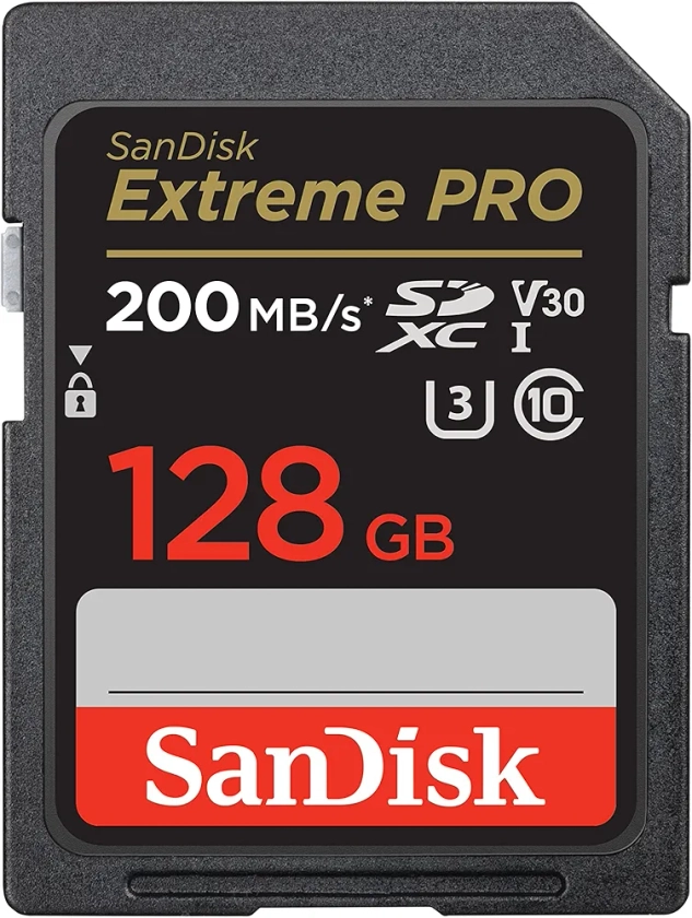 SanDisk 128 Go Extreme PRO carte SDXC + RescuePRO Deluxe, jusqu'à 200 Mo/s, UHS-I, Classe 10, U3, V30