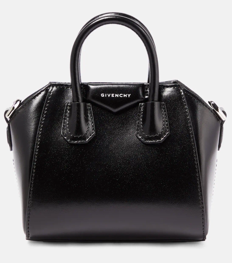 Antigona Micro Leather Tote Bag in Black - Givenchy | Mytheresa