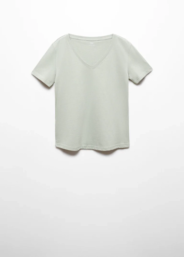 T-shirt col V 100 % coton