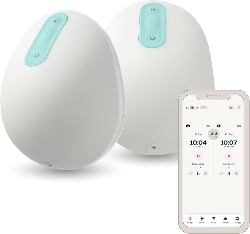 Amazon.com: Willow Bomba tira-leite elétrica dupla 360 vestível – Bomba de amamentação com controle de aplicativo sem fio com tecnologia inteligente – A única bomba de amamentação à prova de vazamento no sutiã : Bebê