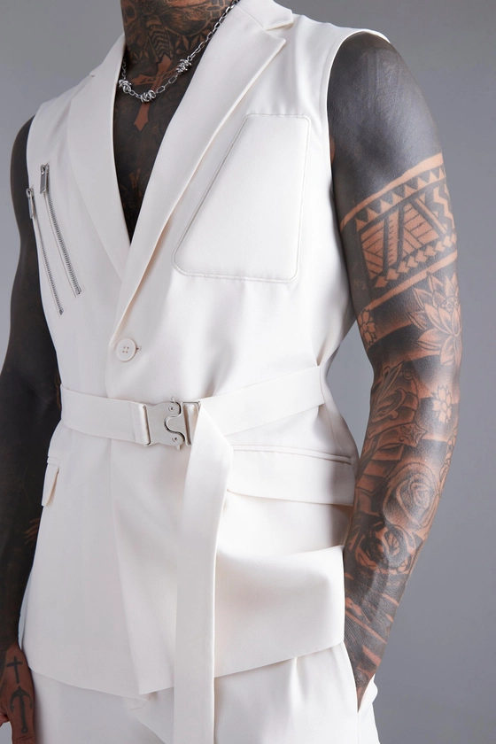 Sleeveless Skinny Fit Suit | boohooMAN