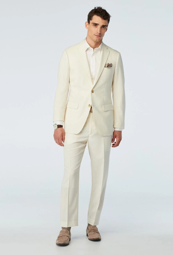 Men's Custom Suits - Stockport Wool Linen Cream Suit | INDOCHINO
