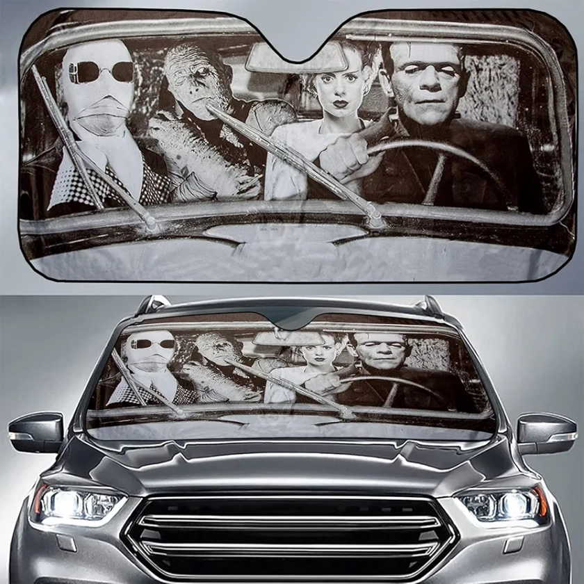 Horror Car Accessories Windshield Sun Shade Cartoon Characters Sun Visor for Car Windshield Sun Shade for Trucks