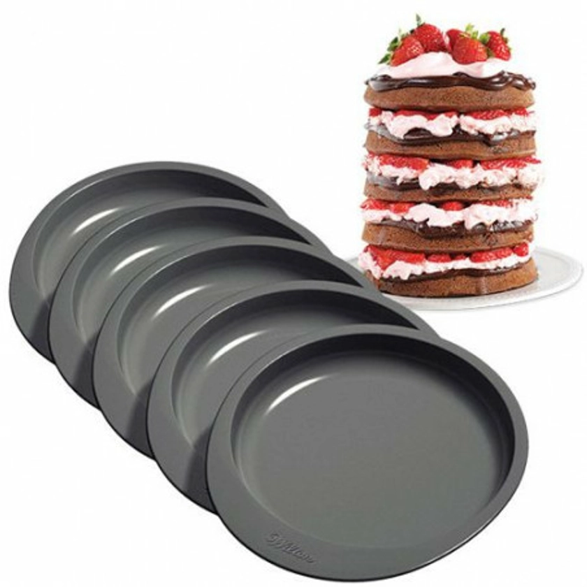 Set de 5 moules à gâteaux ronds pour layer cake - diamètre 15cm