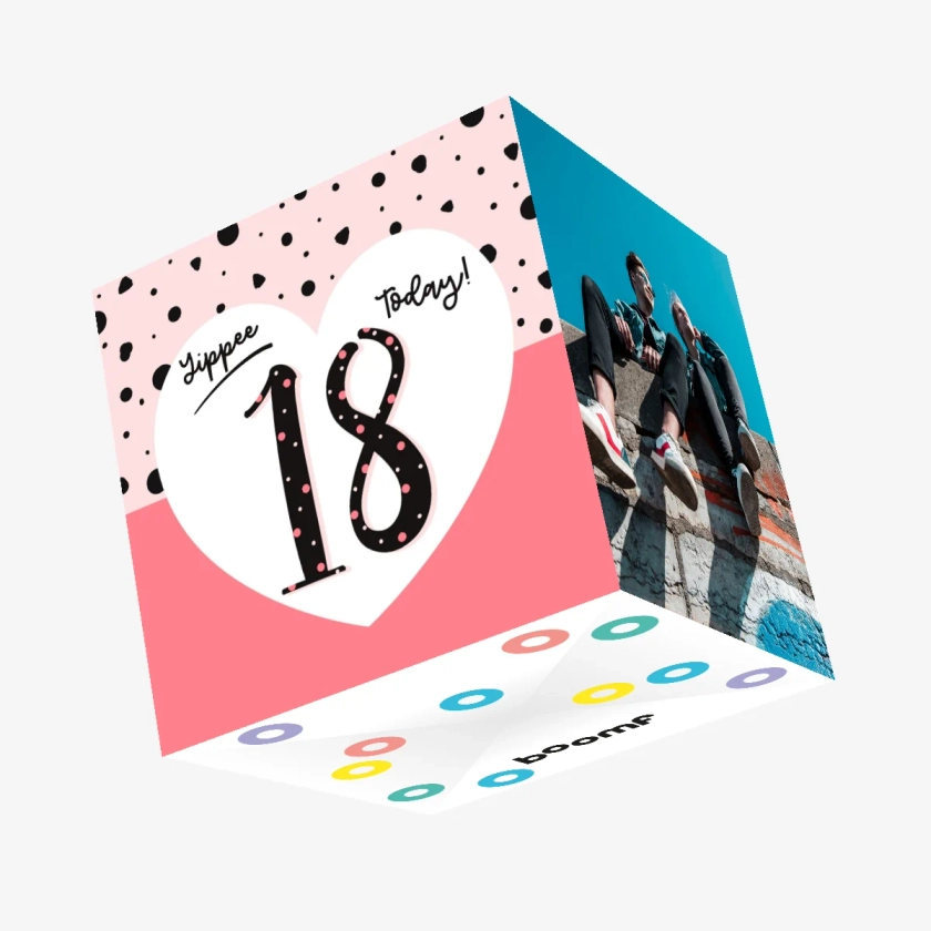 Yippee 18 Today! Birthday Confetti-exploding Greetings Card