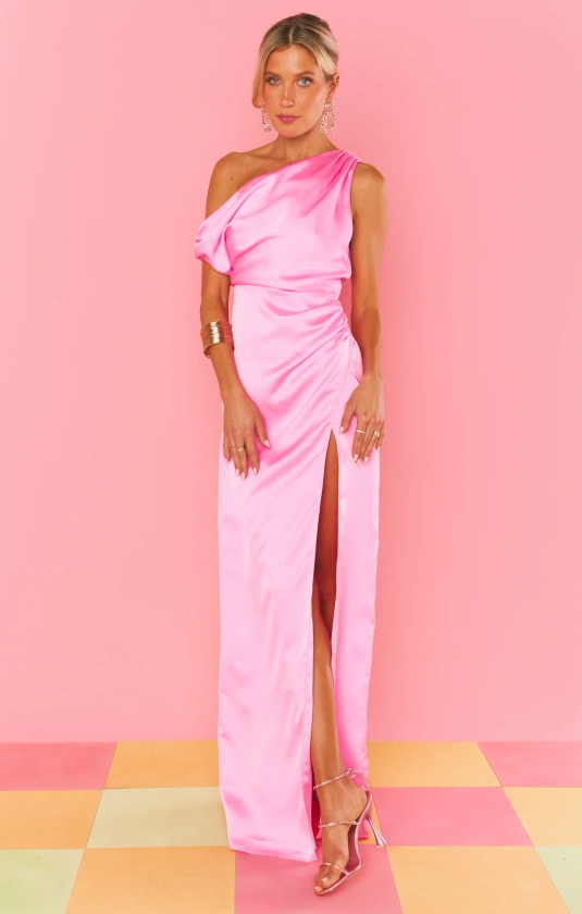 Jodie Dress ~ Pink Luxe Satin
