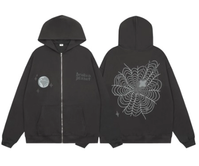 Broken Planet Spider Hoodie Black - Broken Planet Market