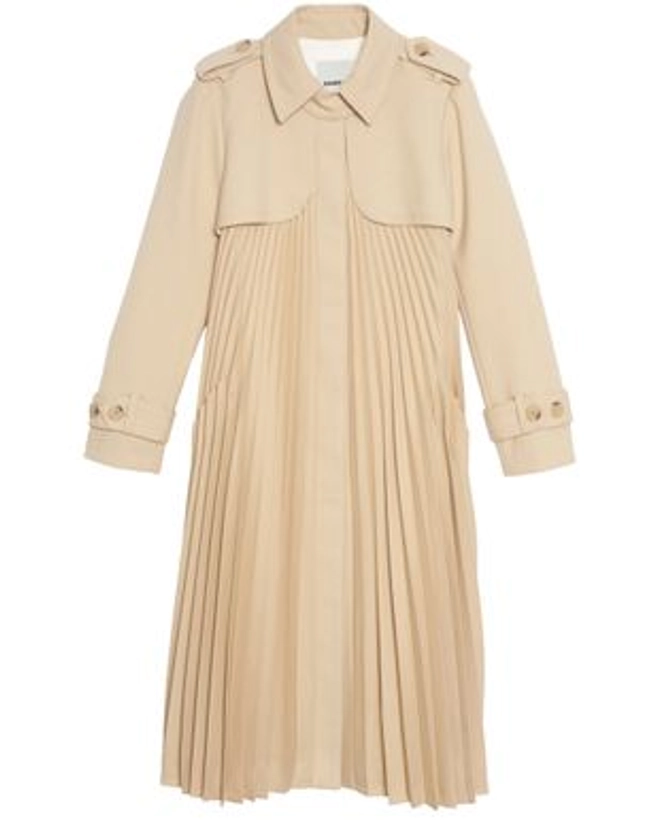 Pleated trench coat with belt - SANDRO