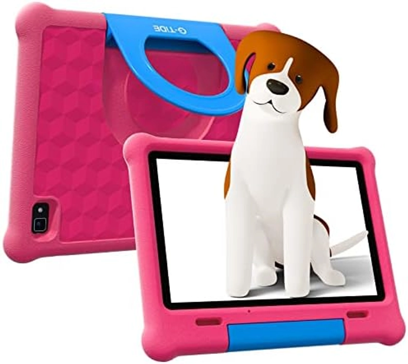 G-TiDE Kids Tablet, 10 inch Android 11 Tablet for Kids, 32GB ROM, Quad-Core, HD Dual Camera, Wifi, Bluetooth, Parental Control, learn&Play Kids App with Kid-Proof Case and Screen Protector, Pink