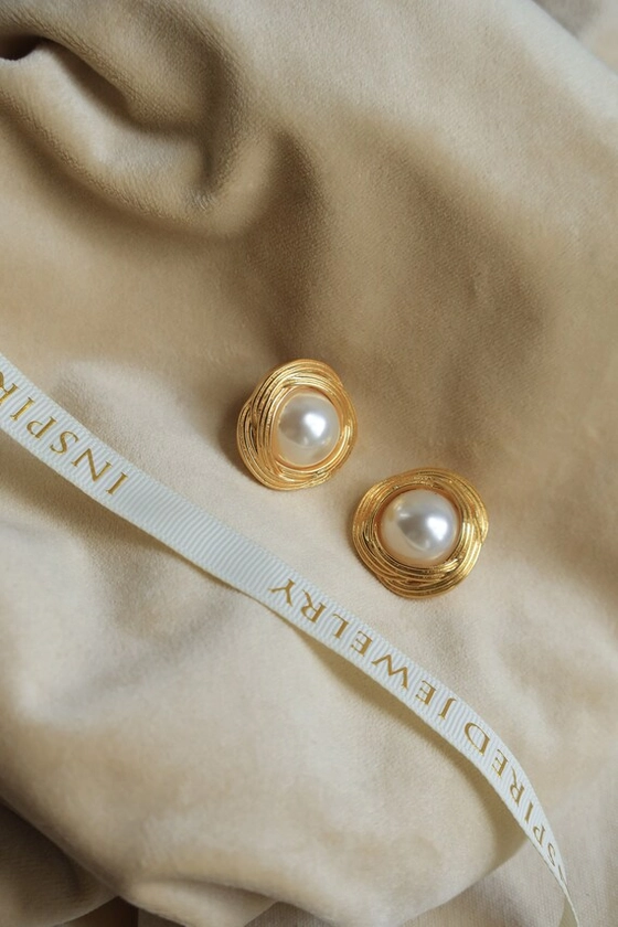 Large Pearl Stud Earrings • Big Pearl Earrings • Wedding Earrings • Classic Big Pearl Studs • Vintage Stud Earrings • Statement Earrings