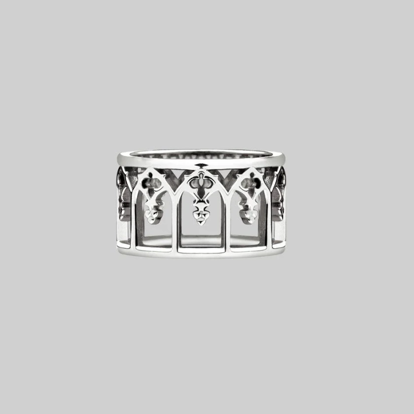 NOIR. Gothic Arches Ring - Silver