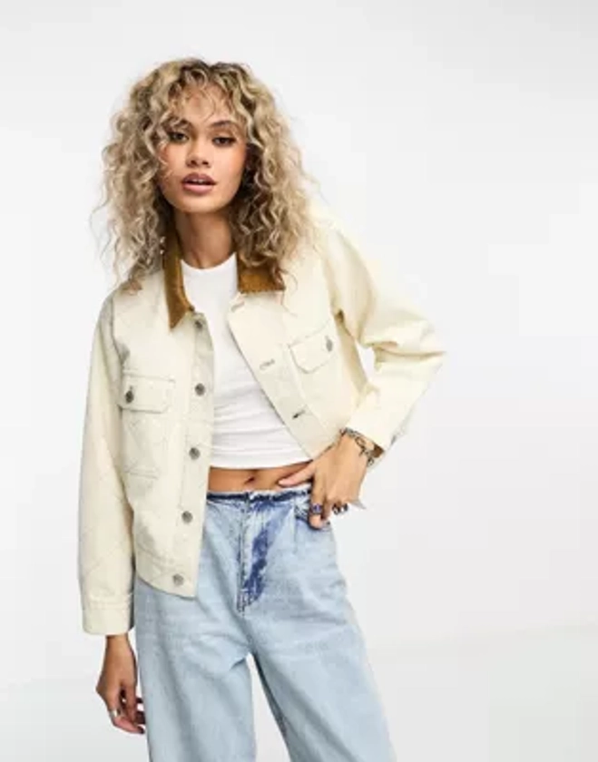 Obey - Ariana - Veste en jean courte - Blanc