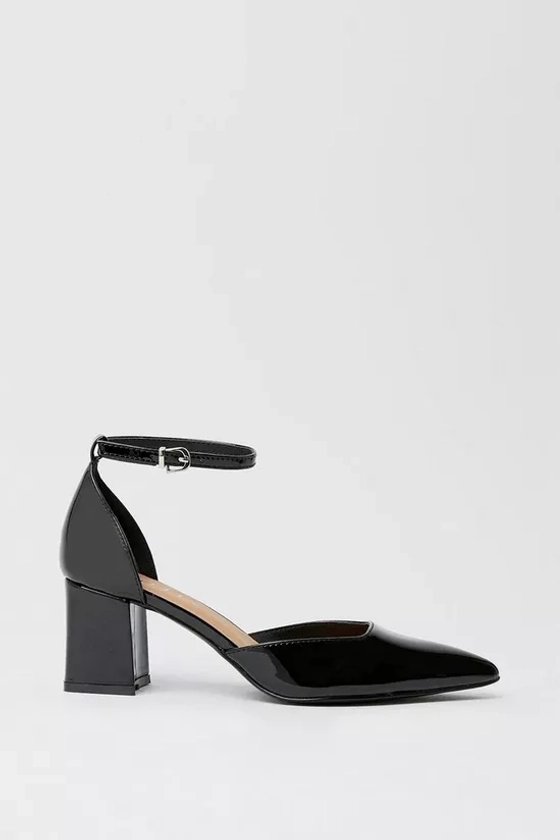 Heels | Elena Two Part High Block Heel Pointed Court Shoes | Wallis