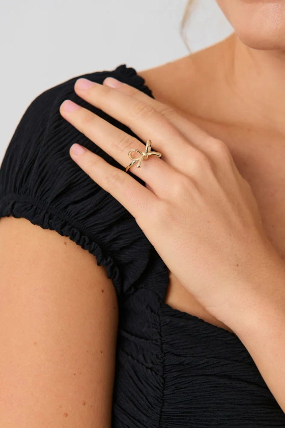 Bow ring - Gold - Women - Gina Tricot