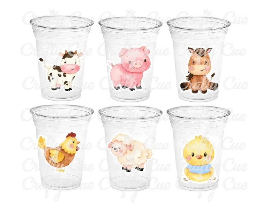 Farm PARTY Cups - Farm Cups Farm Animal Cups Farm Premier anniversaire Farm Baby Shower Barnyard Party Farm Birthday Decorations Farm Party Favors