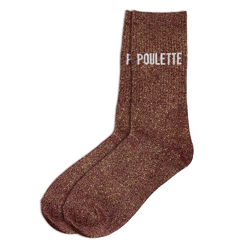 Chaussettes paillettes poulette bordeaux pointure 36-42 - Centrakor