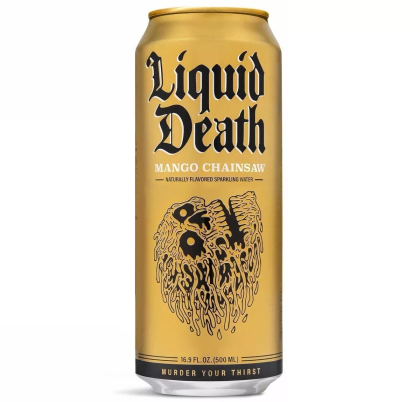 Gazuotas vanduo LIQUID DEATH (MANGO CHAINSAW), 500ml | Candy POP