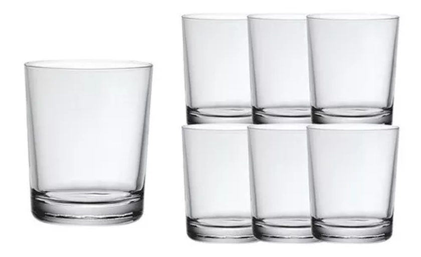 Set X 6 Vasos Vidrio Agua Jugo 250 Cc Caravelle Bormioli