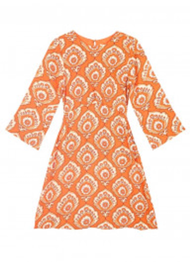 Effie Orange Oversized Paisley Print Mini Dress