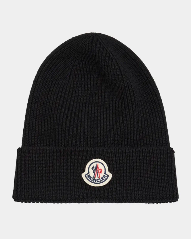 Moncler Men's Wool Logo Beanie