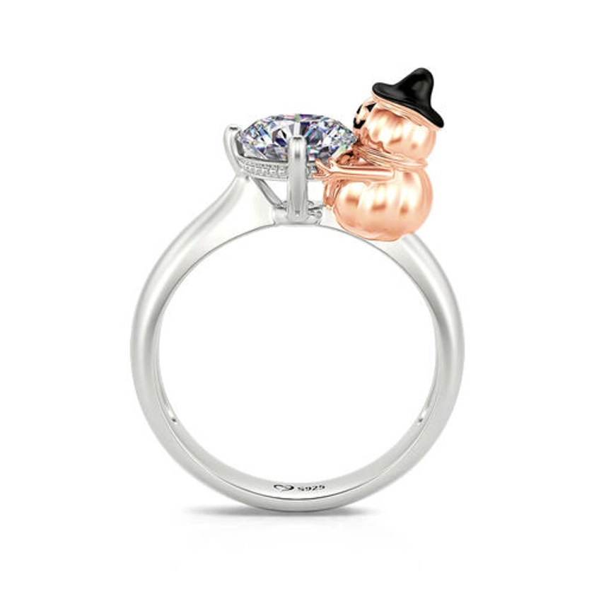 Jeulia Hug Me "Witch Hat Pumpkin" Round Cut Sterling Silver Ring - Jeulia UK