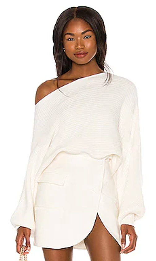 Lovers and Friends Olivia Off Shoulder Sweater in White from Revolve.com