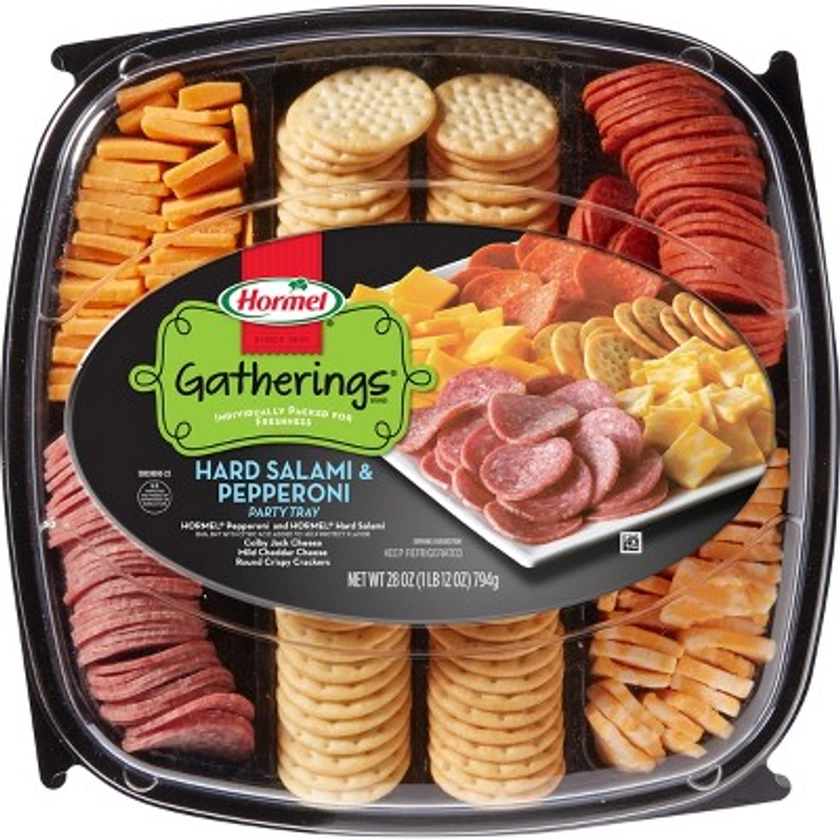 Hormel Gatherings Hard Salami, Pepperoni, Cheese & Crackers Party Tray - 28oz