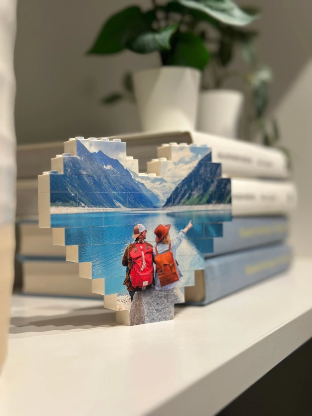 Medium Heart Photo Block Made From, LEGO® Bricks, Personalised, WHITE, Building Block, Puzzle, Gift, Dad, Birthday, Anniversary, Fathers Day - Etsy