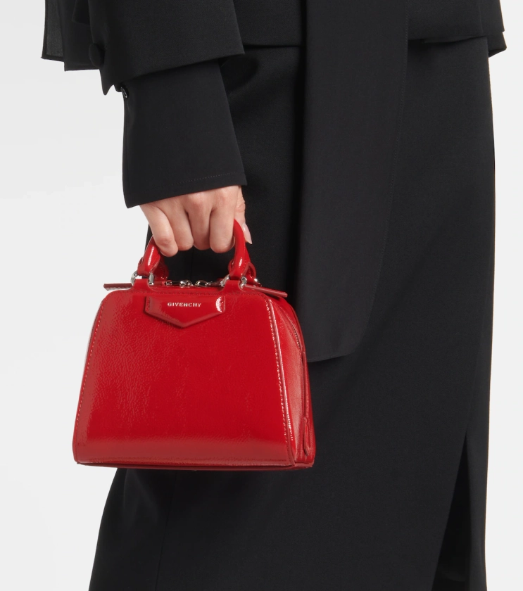 Antigona Cube Nano patent leather tote bag in red - Givenchy | Mytheresa