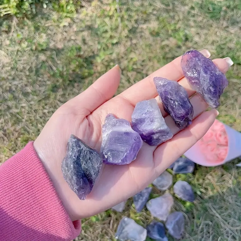 Natural Crystal Amethyst Rough Stone Gemstones Bulk - Temu