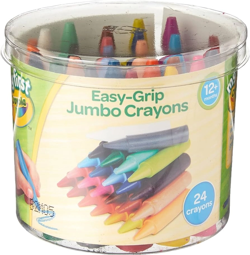 CRAYOLA MyFirst Jumbo Crayons - Assorted Colours (Pack of 24), Easy-Grip Colouring Crayons Perfect for Toddlers Hands, Ideal for Kids Aged 12+ Months : Amazon.co.uk: Fashion