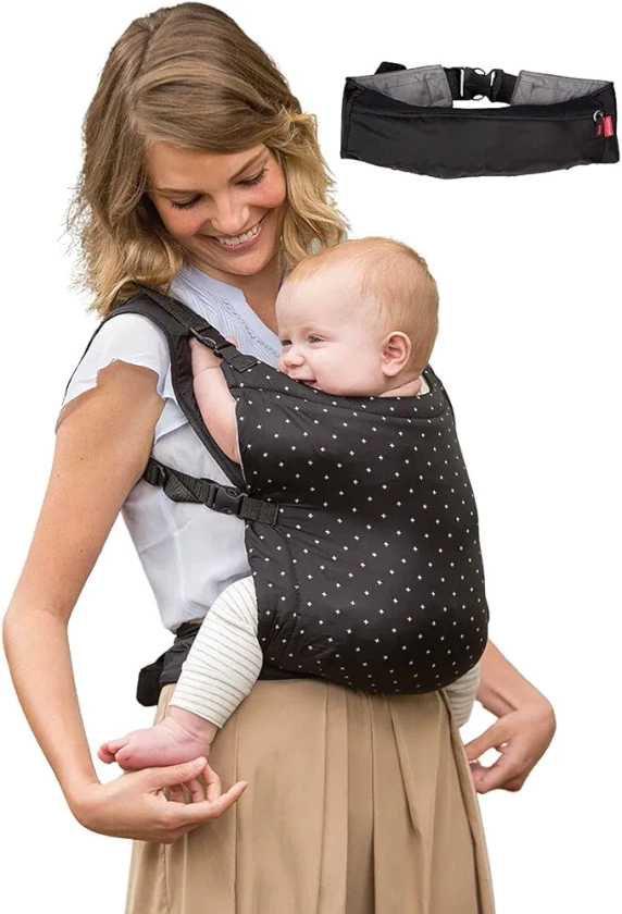 Infantino Zip Ergonomic Travel Carrier - Ergonomic face-in compact, front and back carry, for unisex-baby, newborns and toddlers 12lbs- 40lbs / 5.4 - 18.1 kg