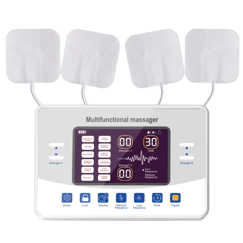 Dispositivo de terapia de baja frecuencia, estimulador muscular EMS, masajeador de pulso electrónico, aparato de mioestimulación, 12 modos - AliExpress