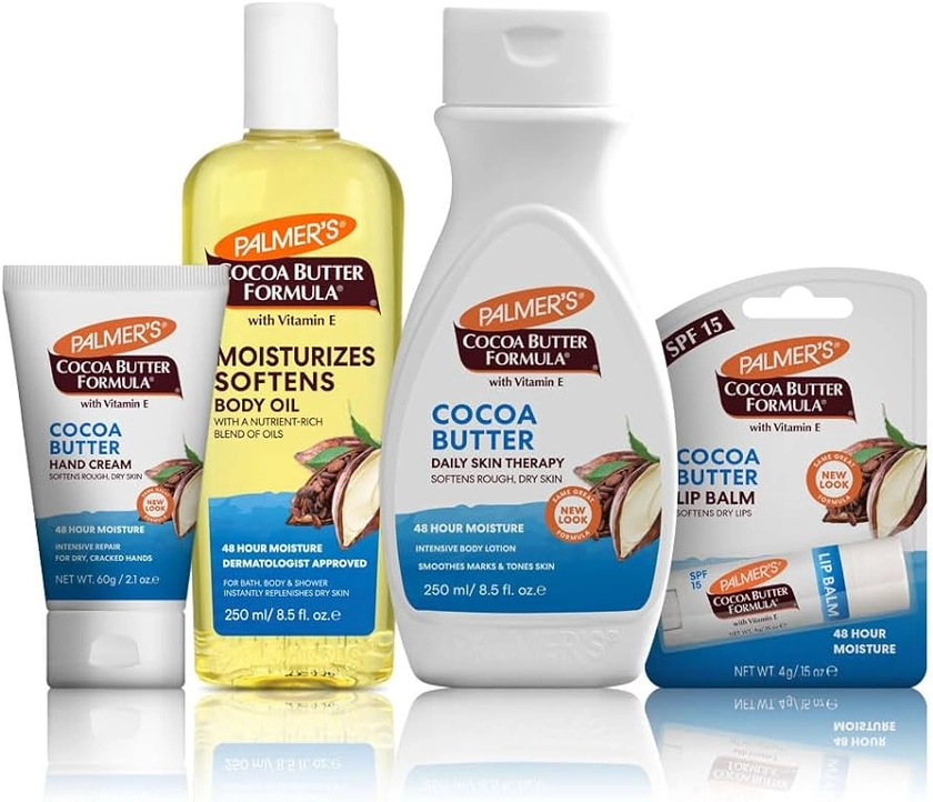 Palmer's Cocoa Butter Body Care Set | Body Lotion | Moisturising Body Oil | Concentrated Cream | Ultra Moisturising Lip Balm