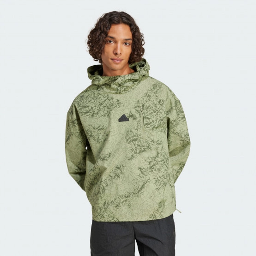 adidas City Escape Woven Hoodie Tent Green IY1517