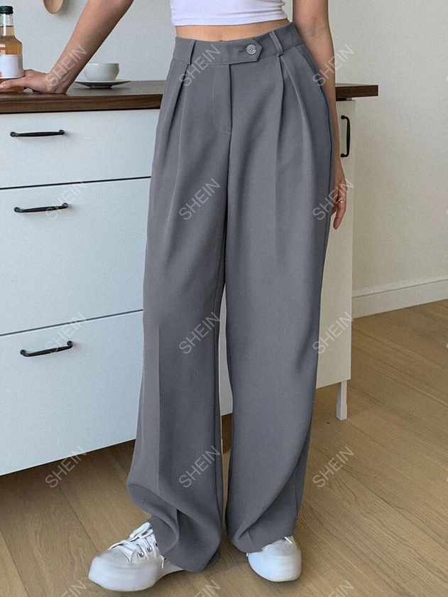 DAZY 1 Pièce Pantalon Sur Mesure Taille Haute Avec Poches Inclinées